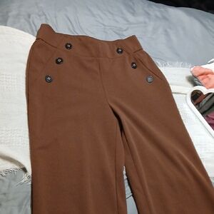 Chic Brown Wide Leg Women's Pants